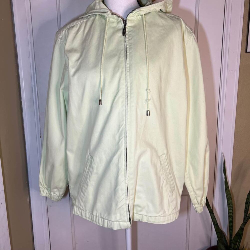 Soft Green Christopher and Banks Hooded Zip Up Jacket Coat Size Medium